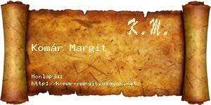 Komár Margit névjegykártya